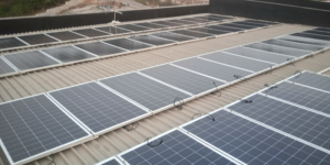 solar panels on roof