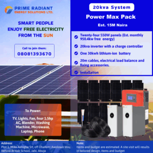 20kva solar inverter installation in Abuja, Nigeria